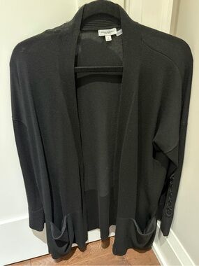 Open-Front Black Sweater
